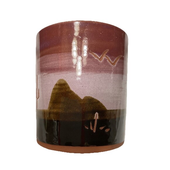 Vintage Superstition Stoneware South Western Desert Cacti 4" Planter Pottery Pot - Picture 2 of 13